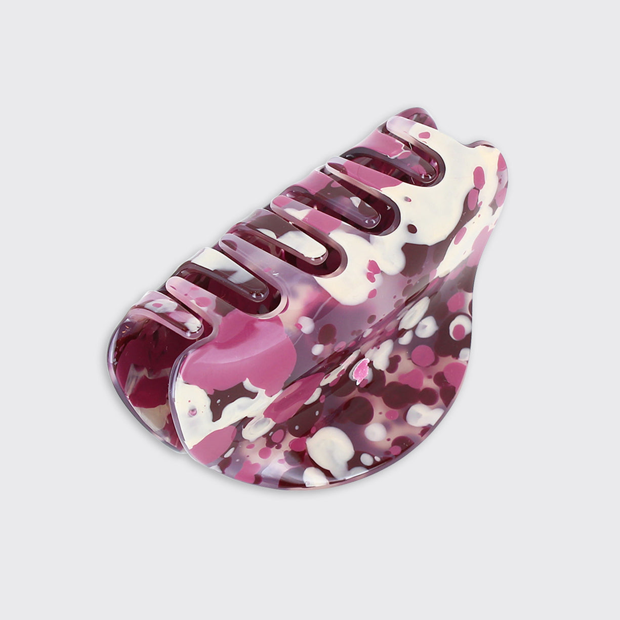 Lexie Chunky Claw Clip - Plum-White finn