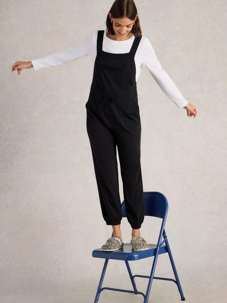White Stuff Daphne Jersey Dungaree-White finn