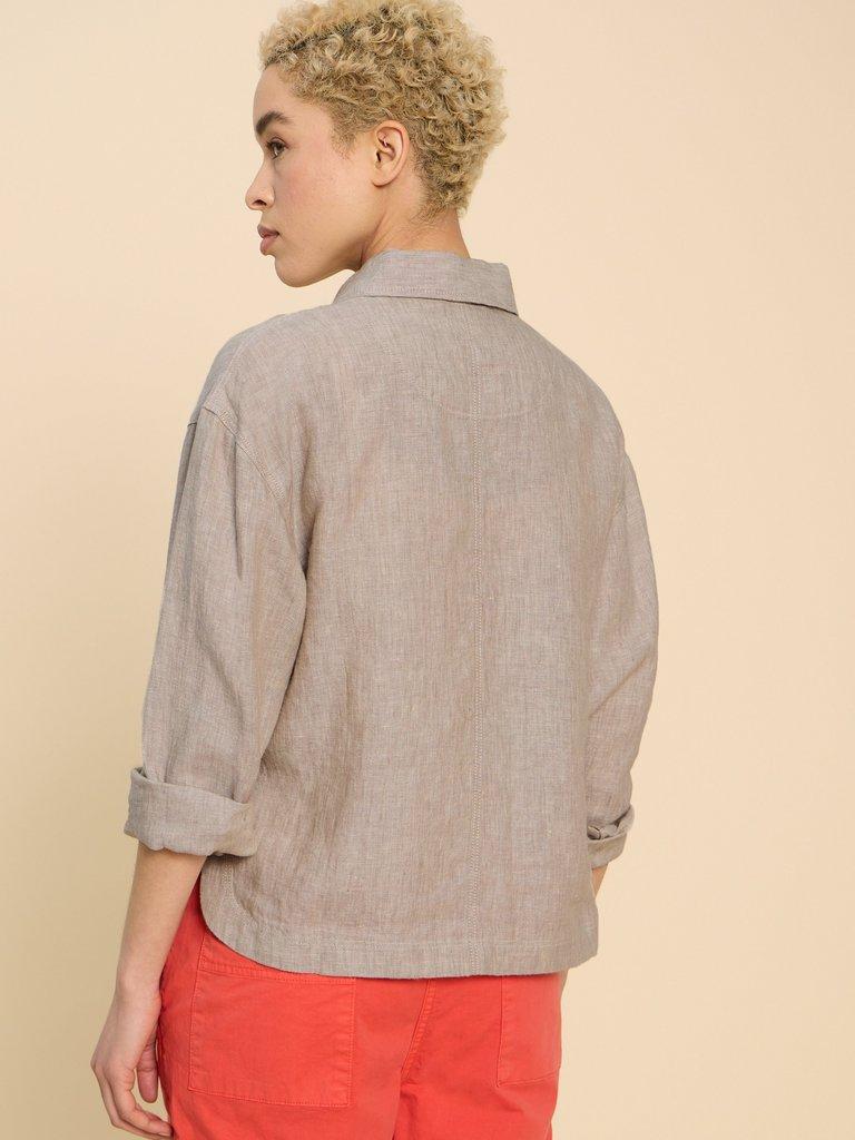 Carrie Linen Collared Jacket