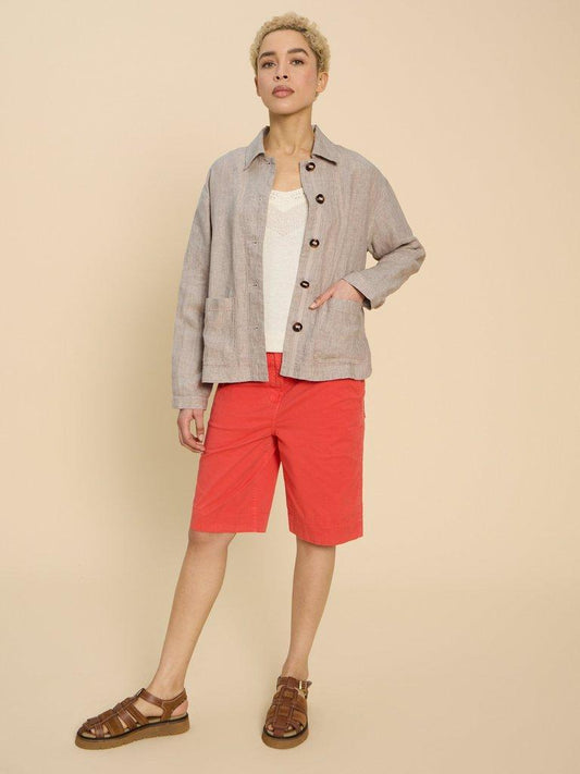 Carrie Linen Collared Jacket