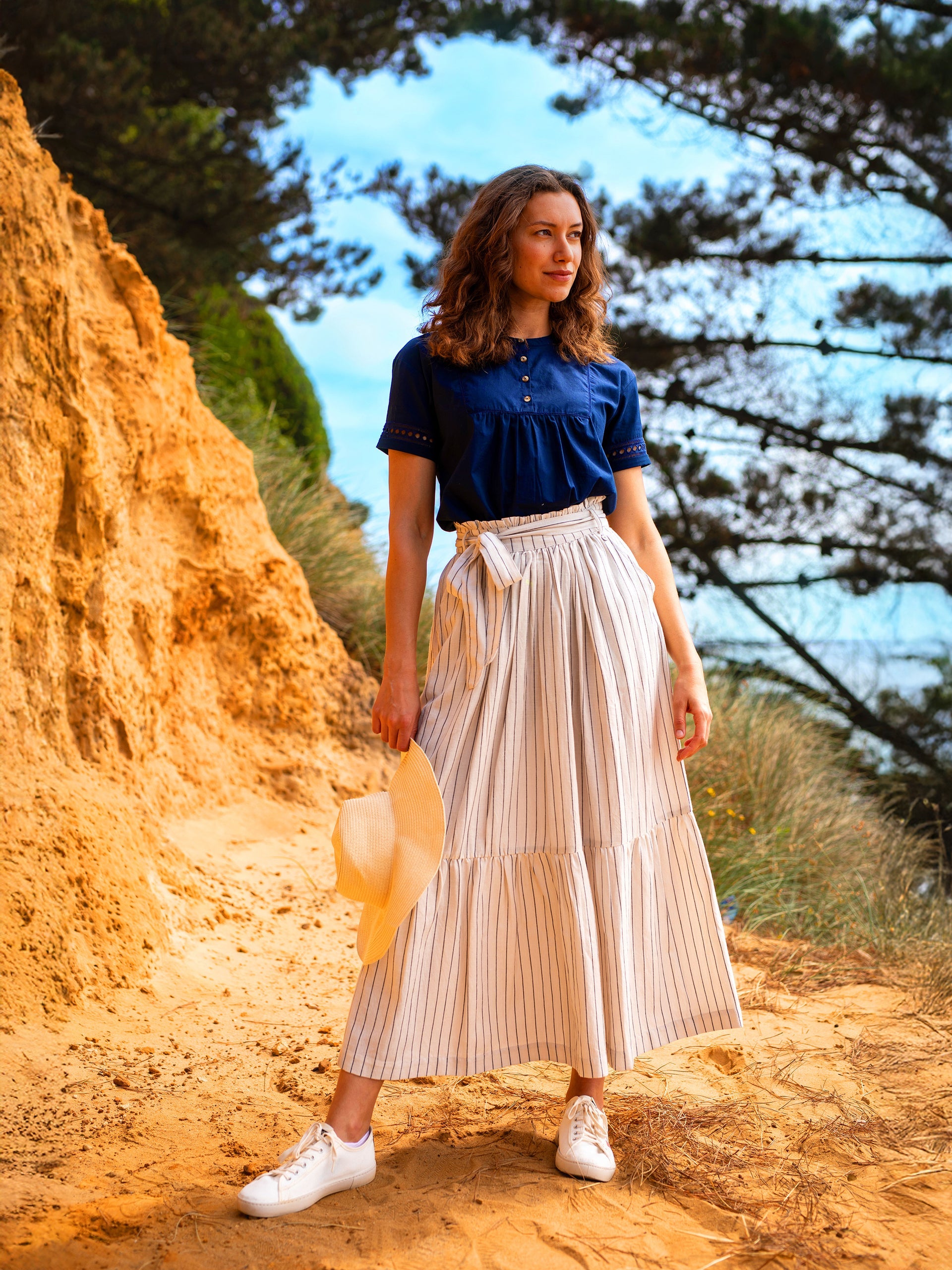 Brakeburn Stripe Paper Bag Skirt