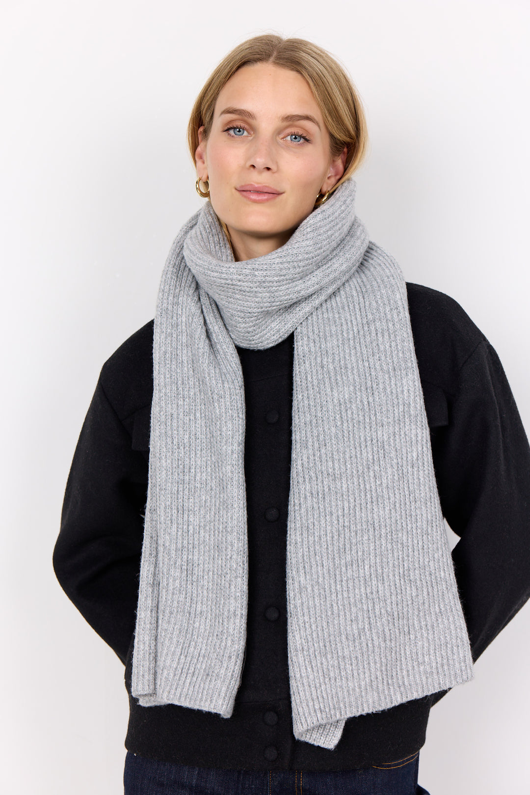 Soya Concept Frauke 5 Knitted Scarf-White finn