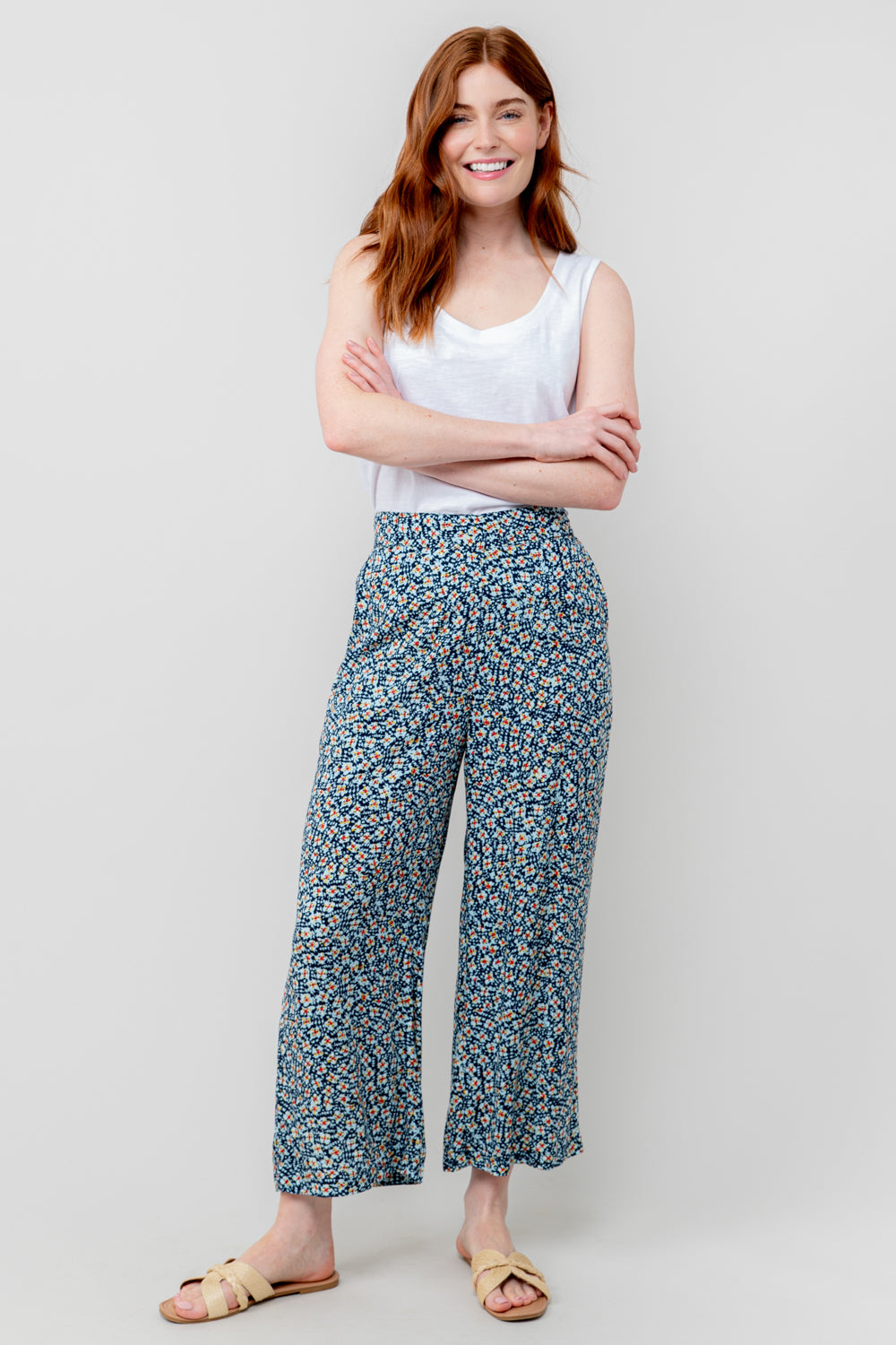 Lily and Me Greta Trouser Folk-White finn