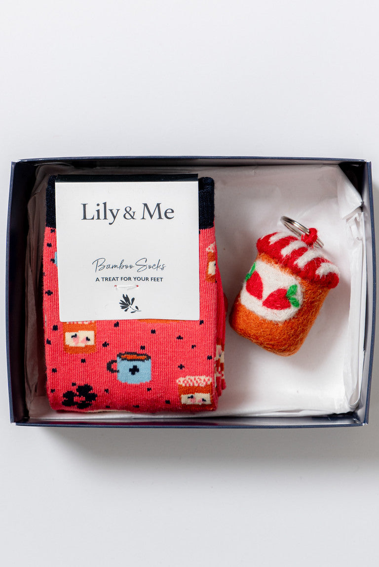 Lily and Me Keyring and Sock Gift Box Set