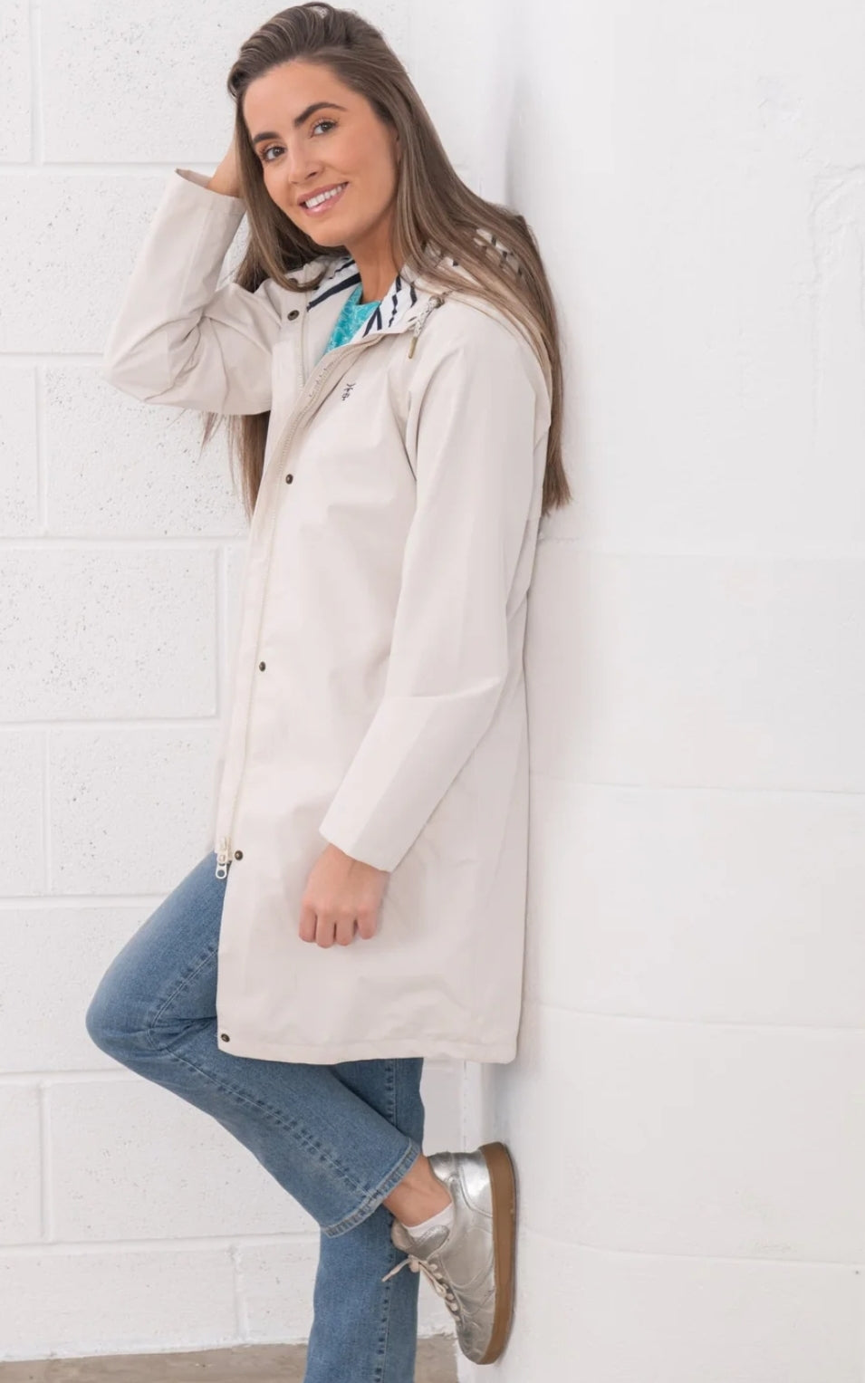 Lighthouse Long Beachcomber Jacket - Cream