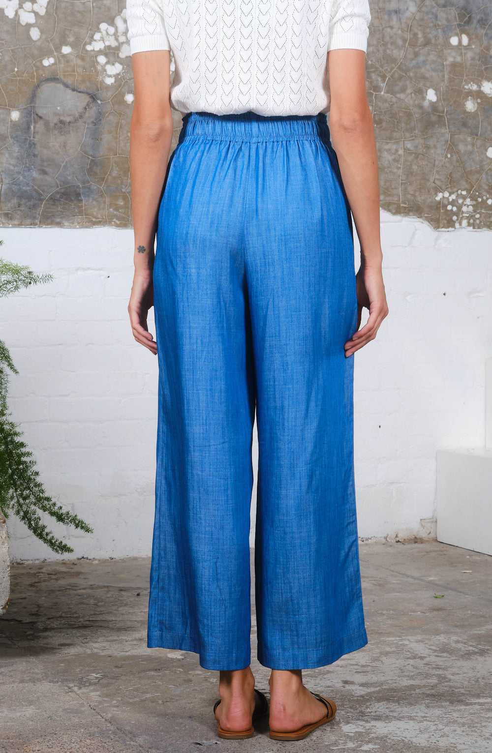 Tracy Trousers in Chambray Print