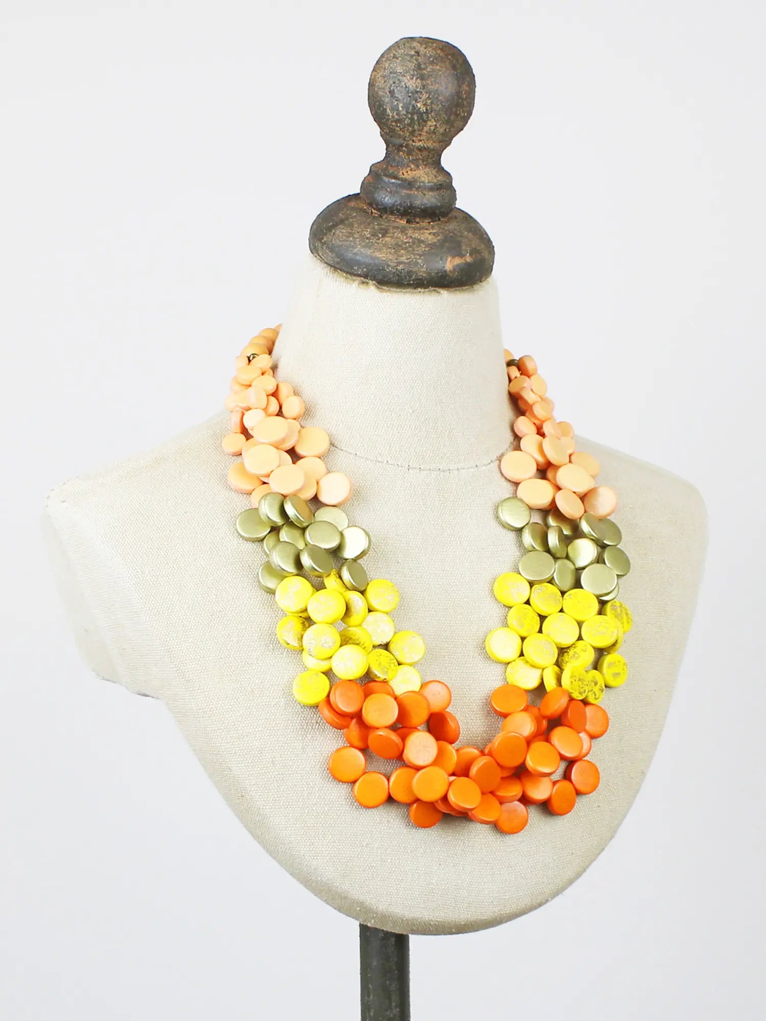 Wooden Cluster Necklace UJ1506