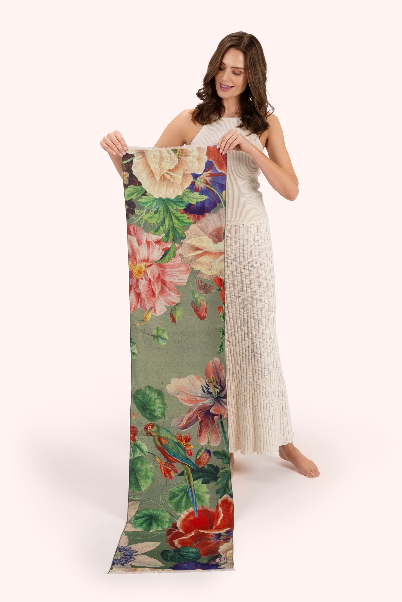 Powder Lux Scarf - Botanical Bouquet, Sage