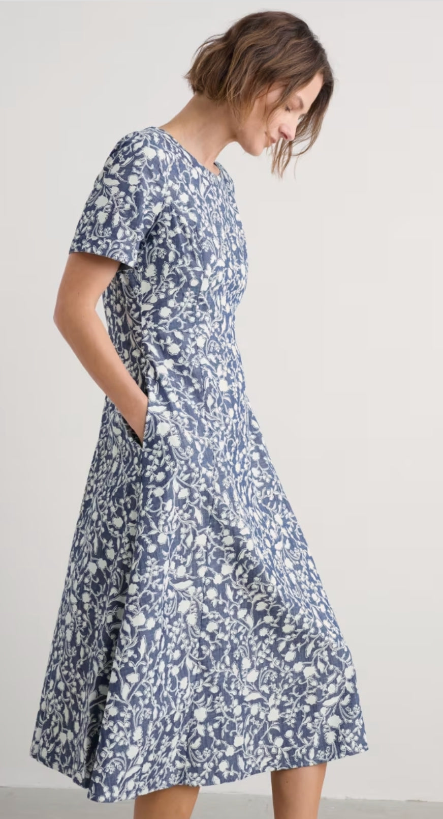 Seasalt Fox Path Printed Dress-White finn