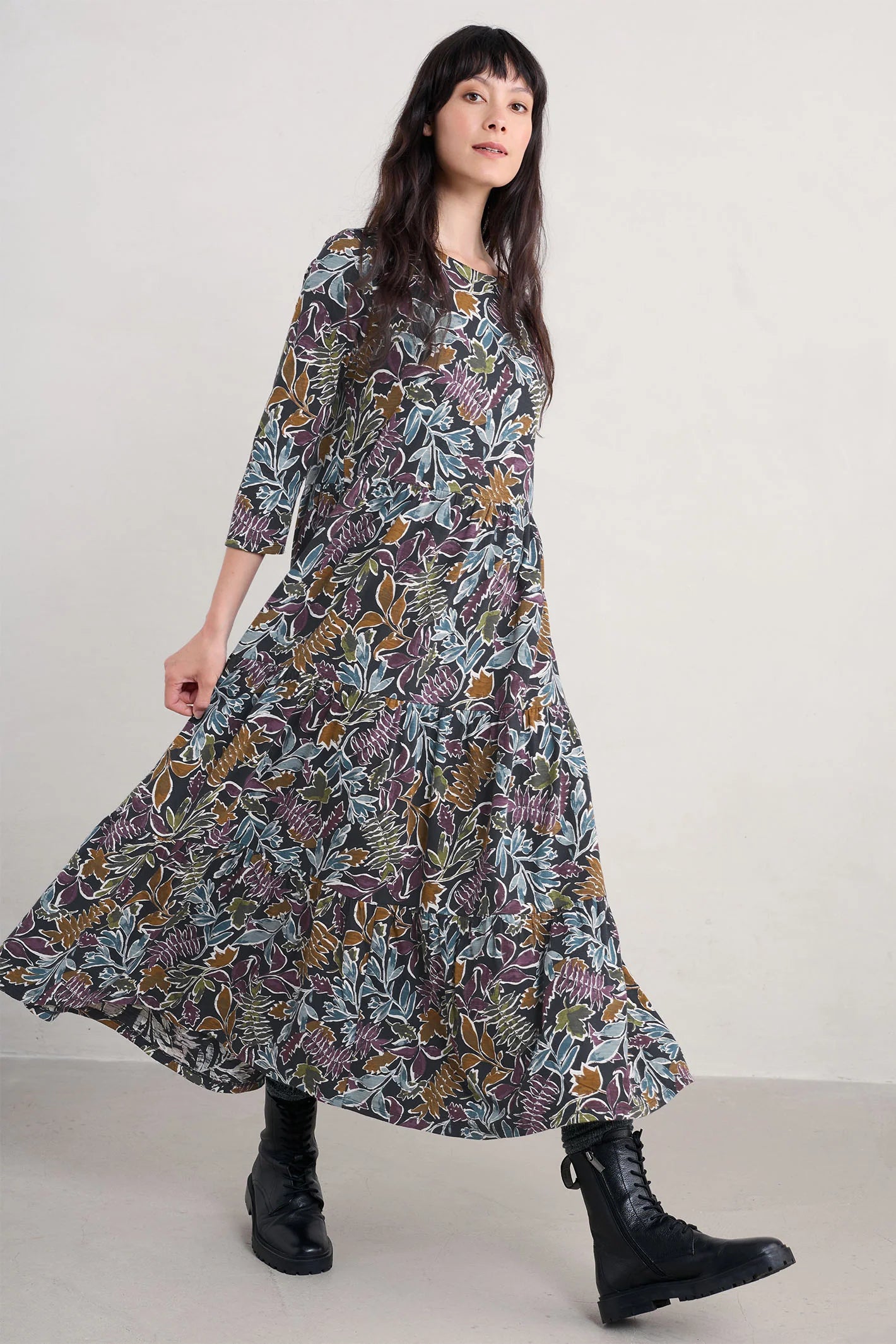 Seasalt Line Strokes Dress Regular-White finn