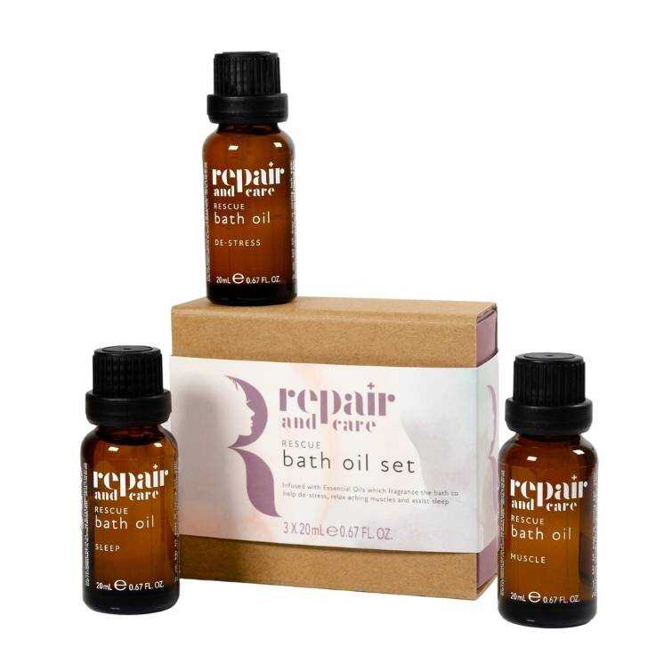 Repair and Care Rescue Bath Oil Set – 3 x 20ml-White finn