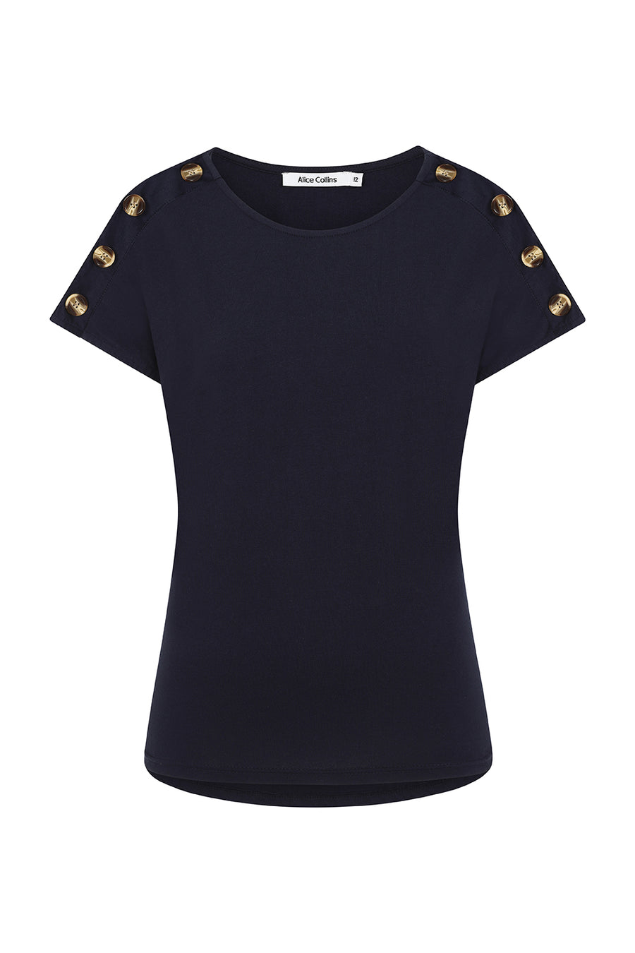 Alice Collins Button Shoulder Top