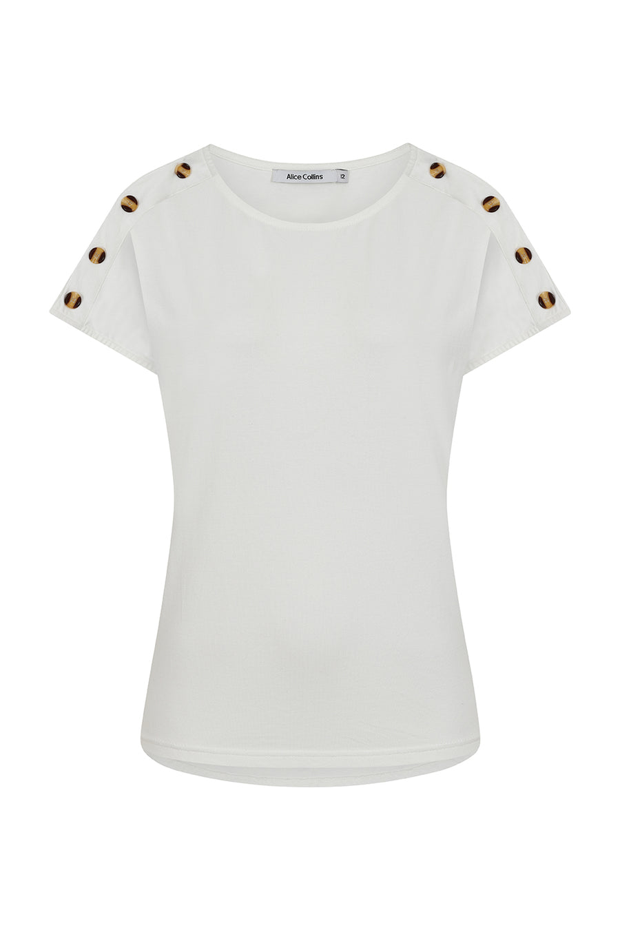 Alice Collins Button Shoulder Top