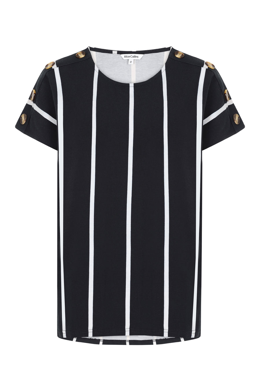 Alice Collins Button Shoulder Top