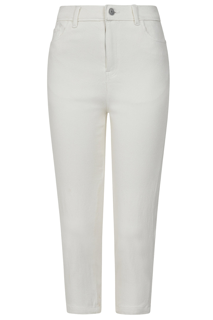 Alice Collins Cassie Plain Crop Trouser-Trouser-White finn
