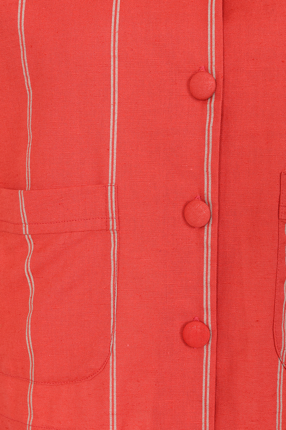 Alice Collins Rose Striped Button Top-White finn