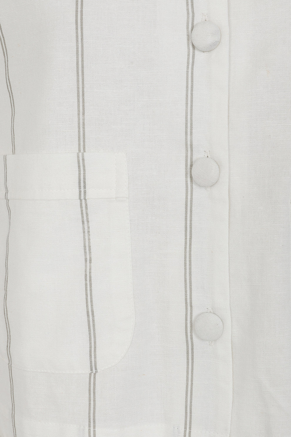 Alice Collins Rose Striped Button Top-White finn