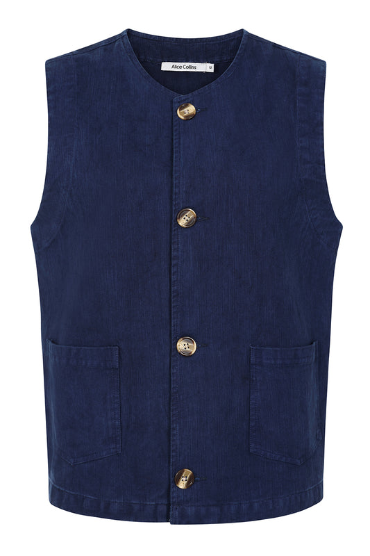 Alice Collins Millie Gilet-Coats & Jackets-White finn