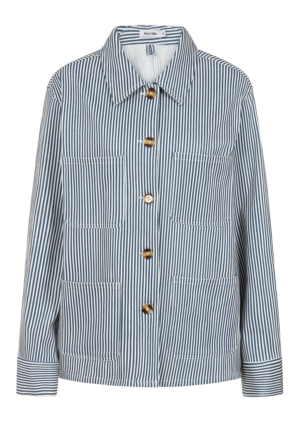 Alice Collins Millie Striped Jacket-Alice Collins-White finn