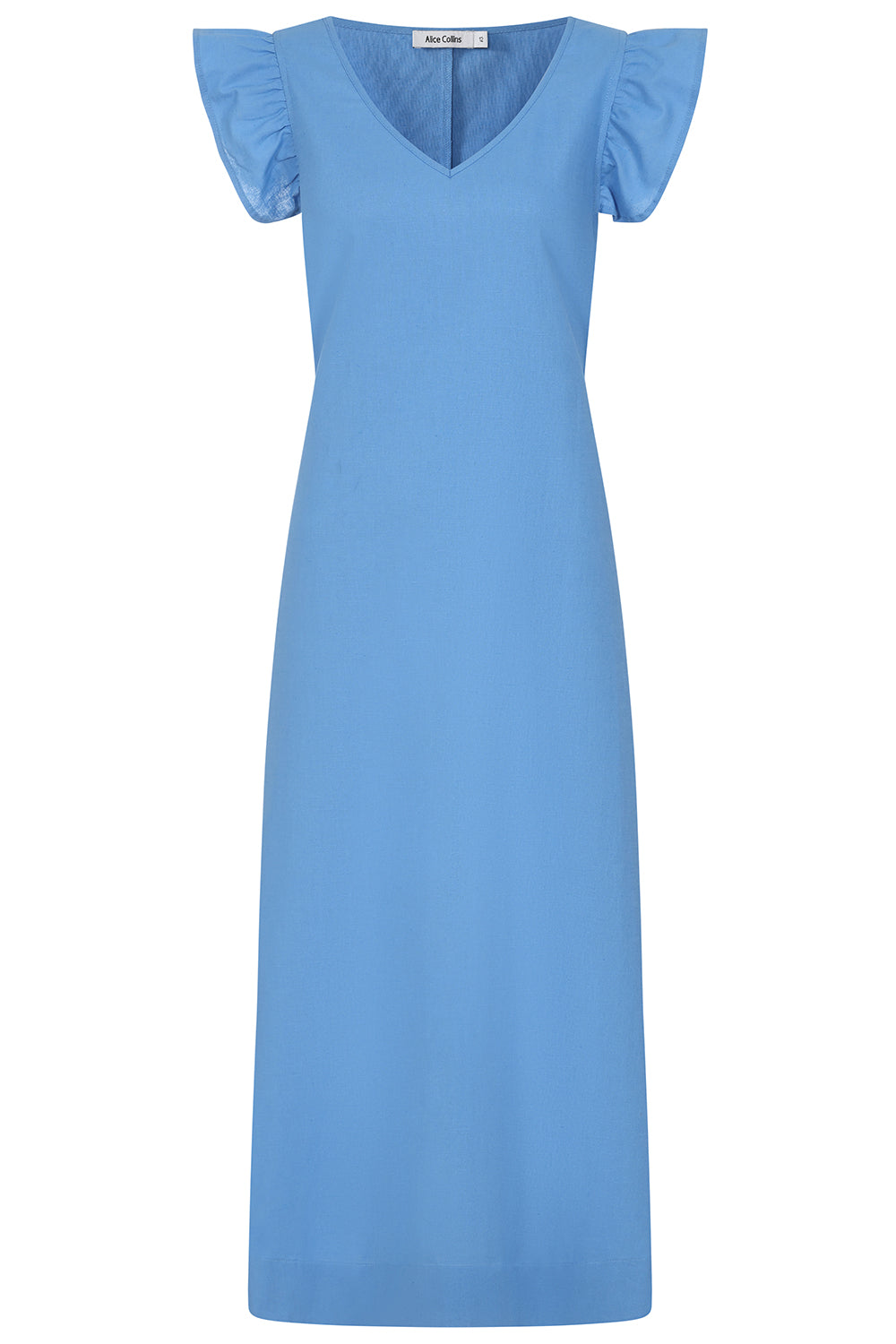 Alice Collins Mia Frill Sleeve Dress-Alice Collins-White finn