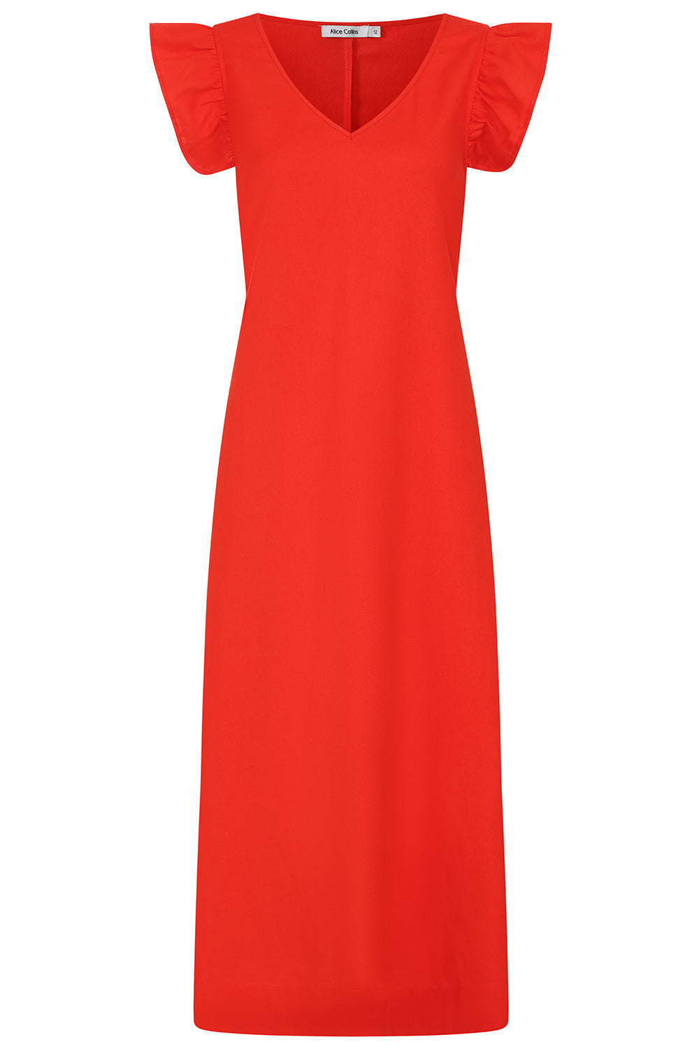 Alice Collins Mia Frill Sleeve Dress-Alice Collins-White finn