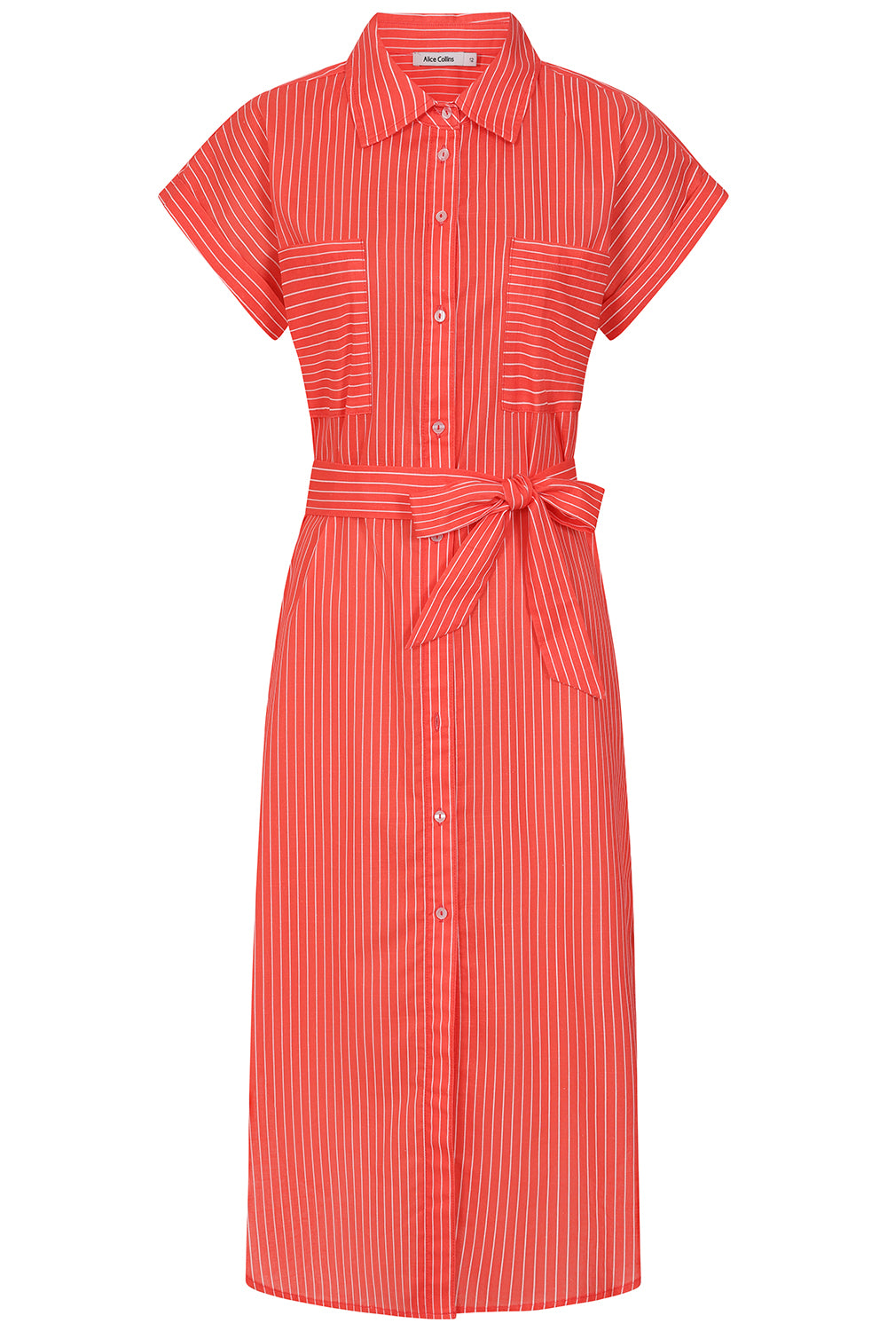Alice Collins Rochelle Stripe Dress-Alice Collins-White finn