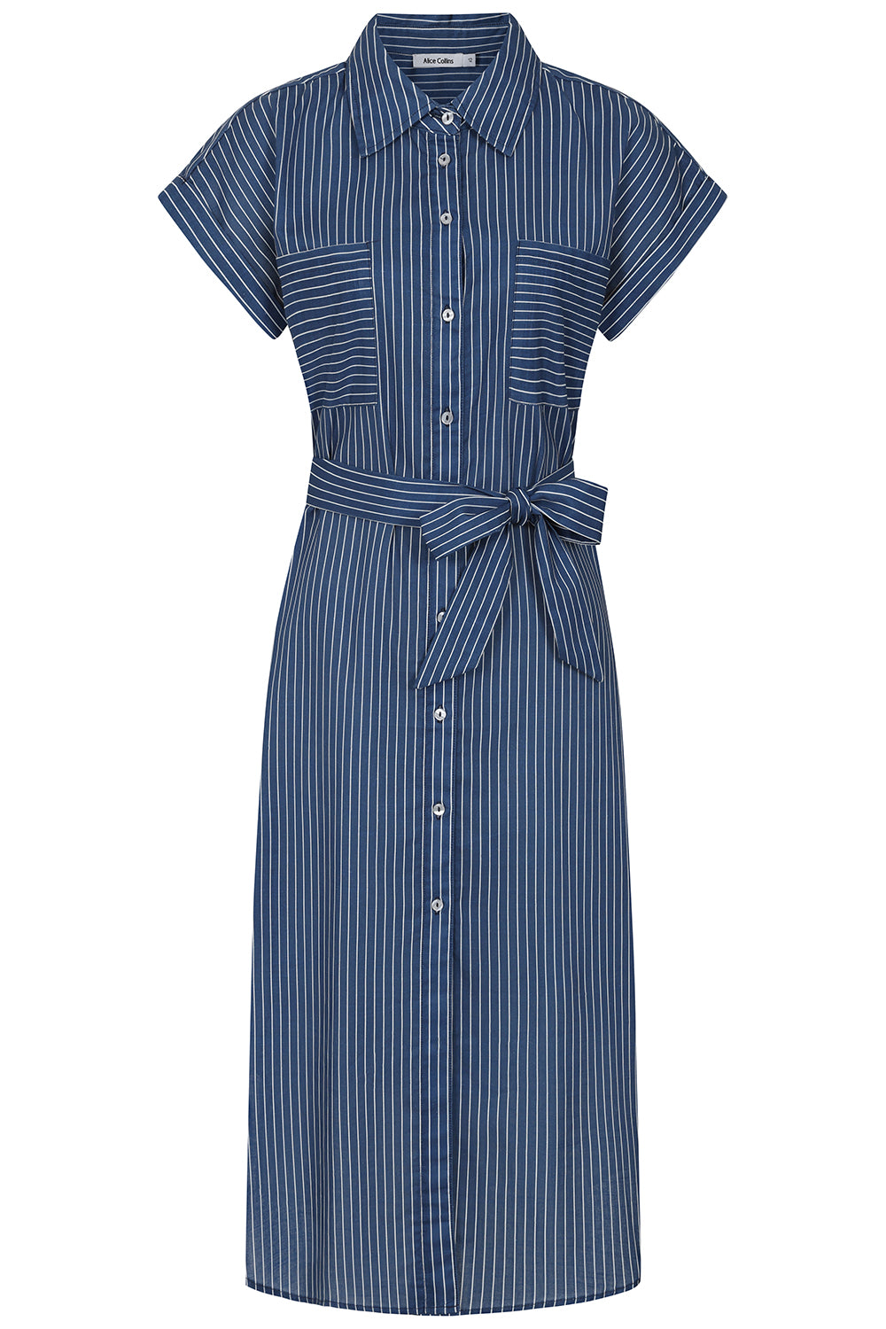 Alice Collins Rochelle Stripe Dress-Alice Collins-White finn