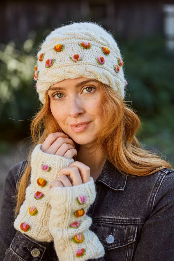Pachamama Waterford Beanie Cream-Accessories-White finn