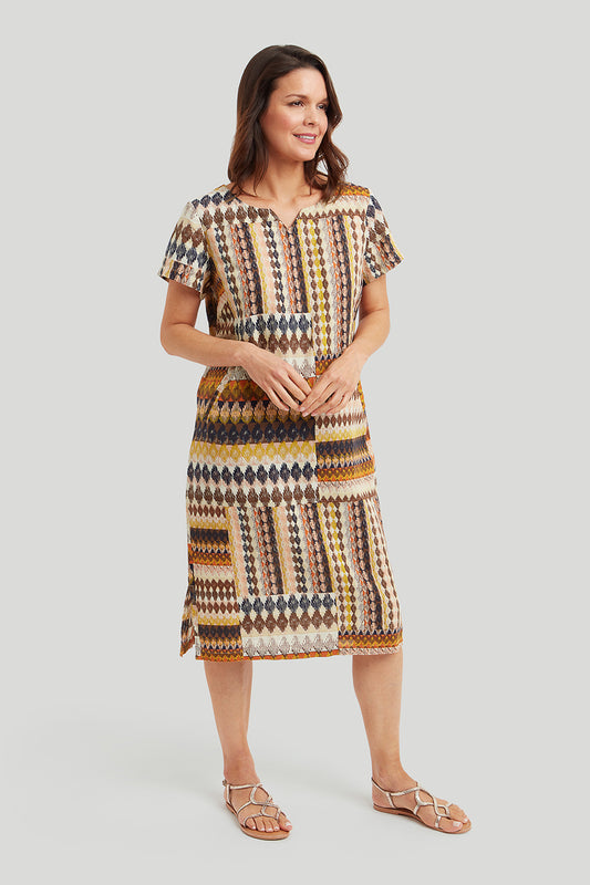 Adini Brianna Dress Patchwork Print