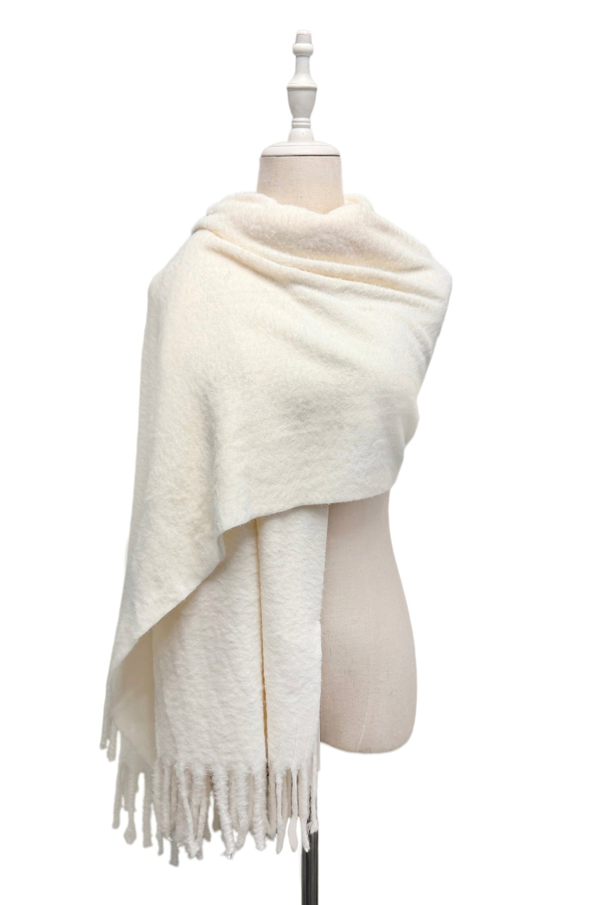 Super Soft Brushed Faux Mink Tassel Scarf Shawl 8787