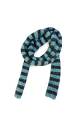 Striped Wool Blend Knit Skinny Scarf 8722