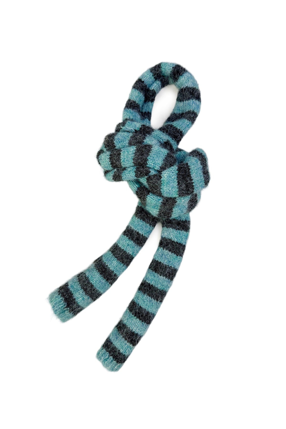 Striped Wool Blend Knit Skinny Scarf 8722