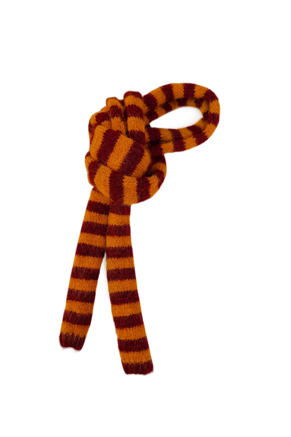 Striped Wool Blend Knit Skinny Scarf 8722