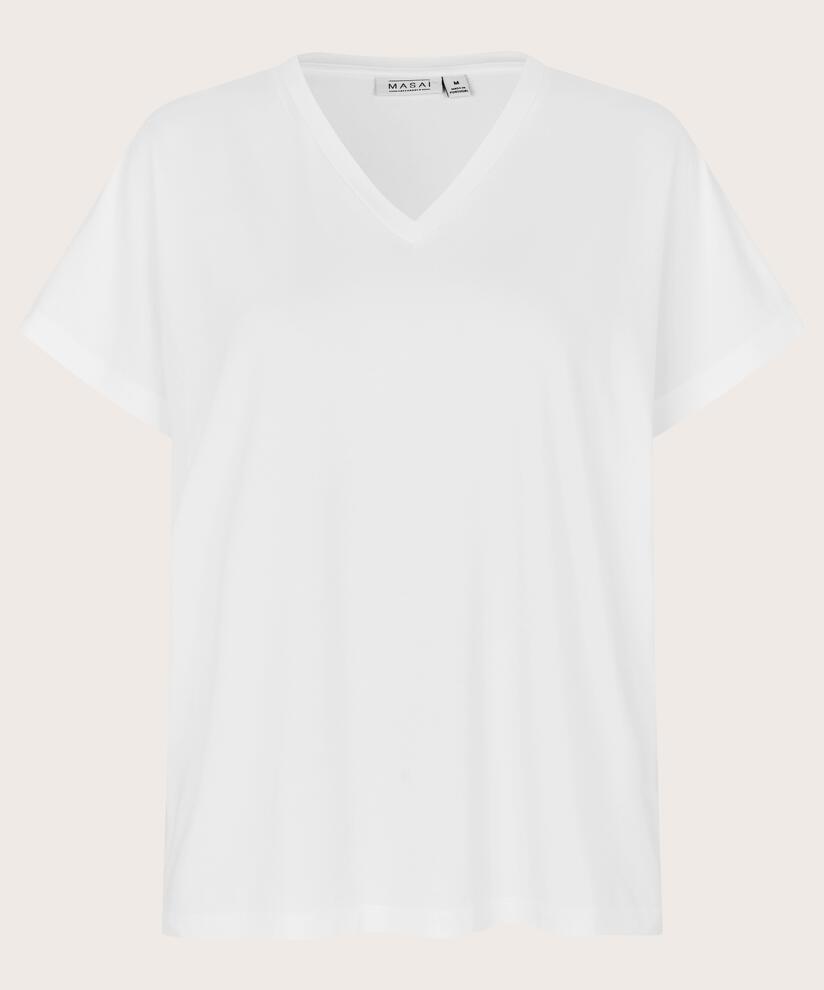 Masai Badu V-neck T-shirt-Masai-White finn