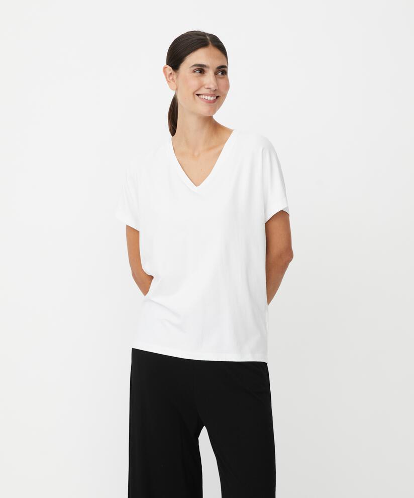 Masai Badu V-neck T-shirt-Masai-White finn