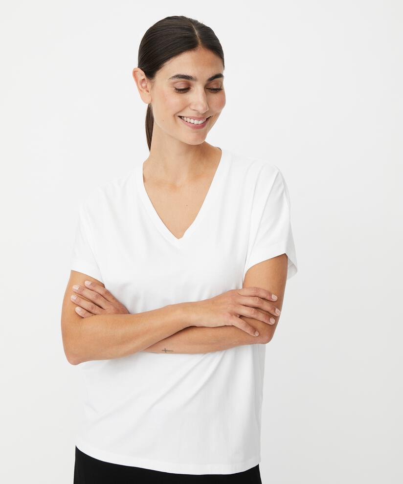 Masai Badu V-neck T-shirt-Masai-White finn