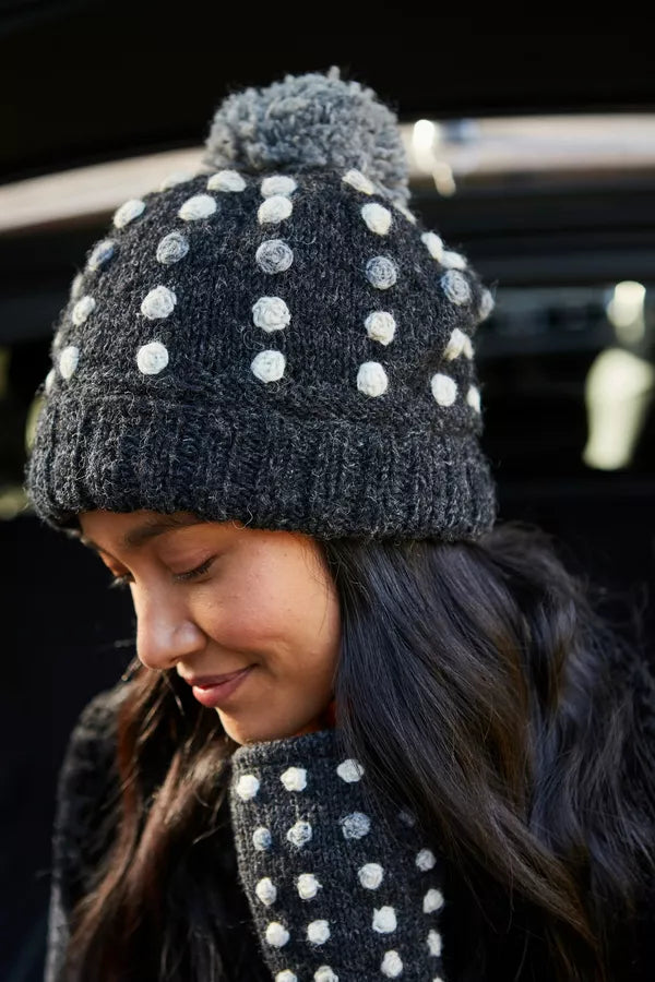 Pachamama Kew Bobble Beanie Charcoal