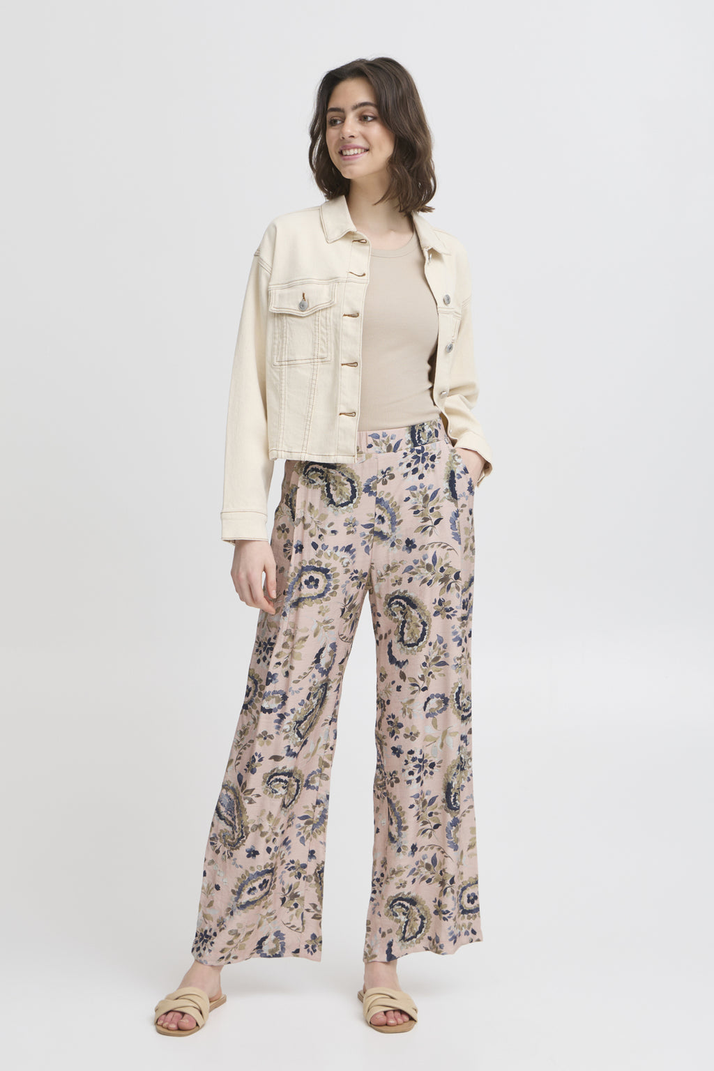 Fransa FRARIANA Trousers-White finn