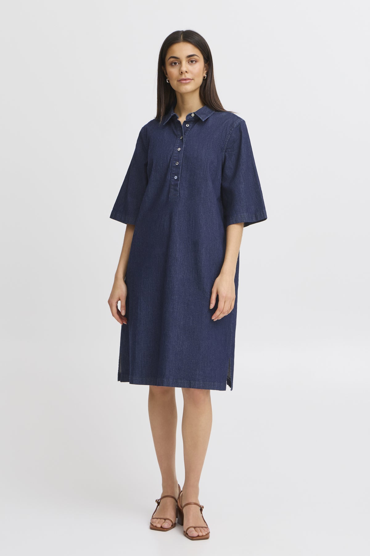 Fransa FRCHICAGO Denim Dress-Dress-White finn