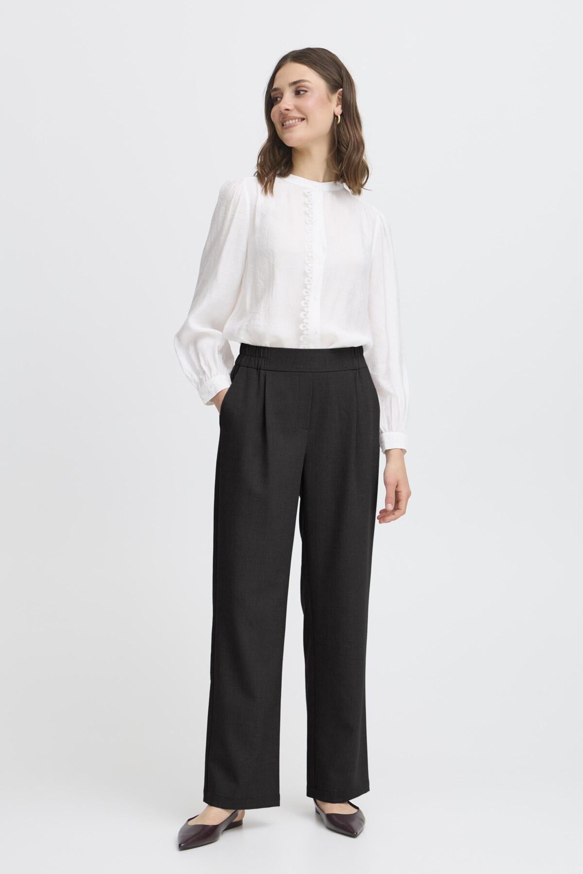 Fransa FRABIGAIL Trousers-Trousers-White finn