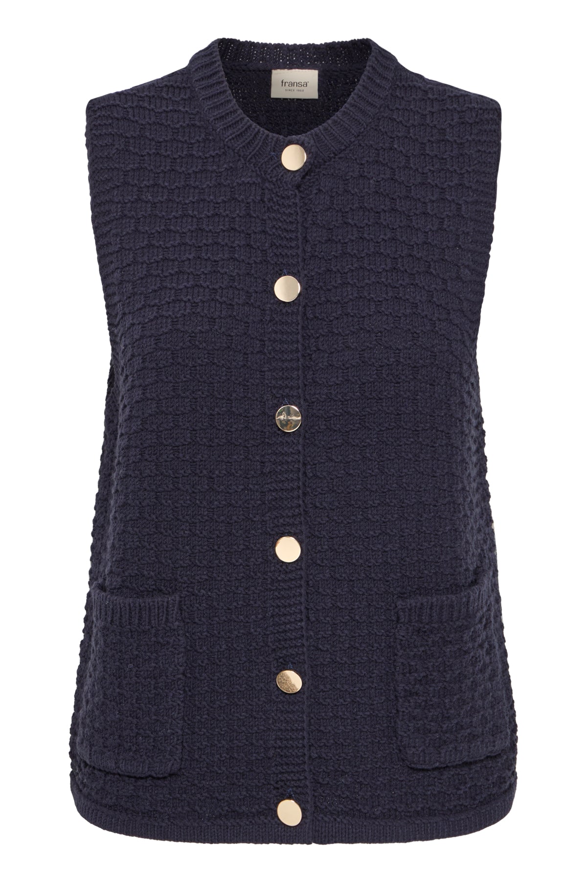 Fransa FRKENNA Waistcoat - Navy-Waistcoat-White finn