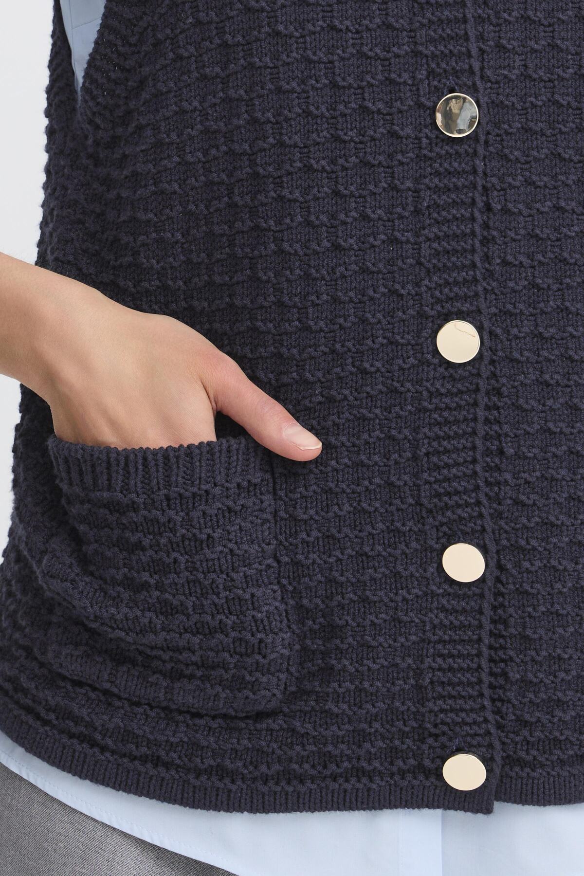 Fransa FRKENNA Waistcoat - Navy-Waistcoat-White finn