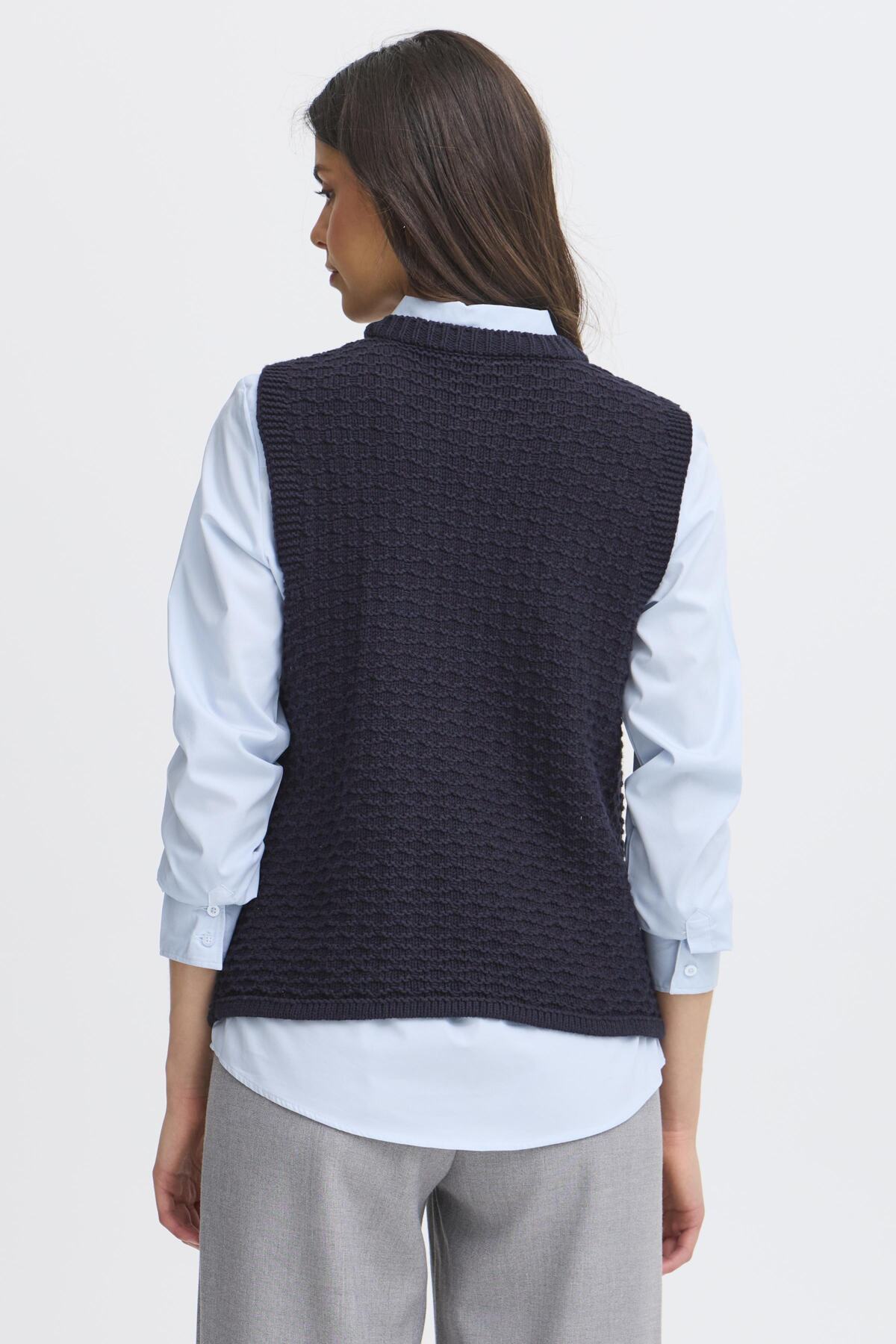 Fransa FRKENNA Waistcoat - Navy-Waistcoat-White finn