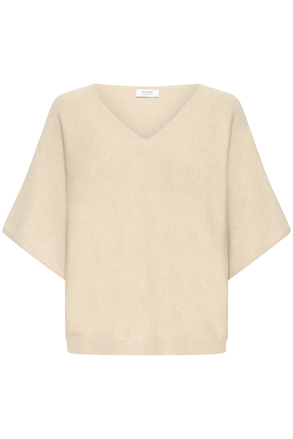 B.young Bymmorla v-neck short sleeve top-b.young-White finn