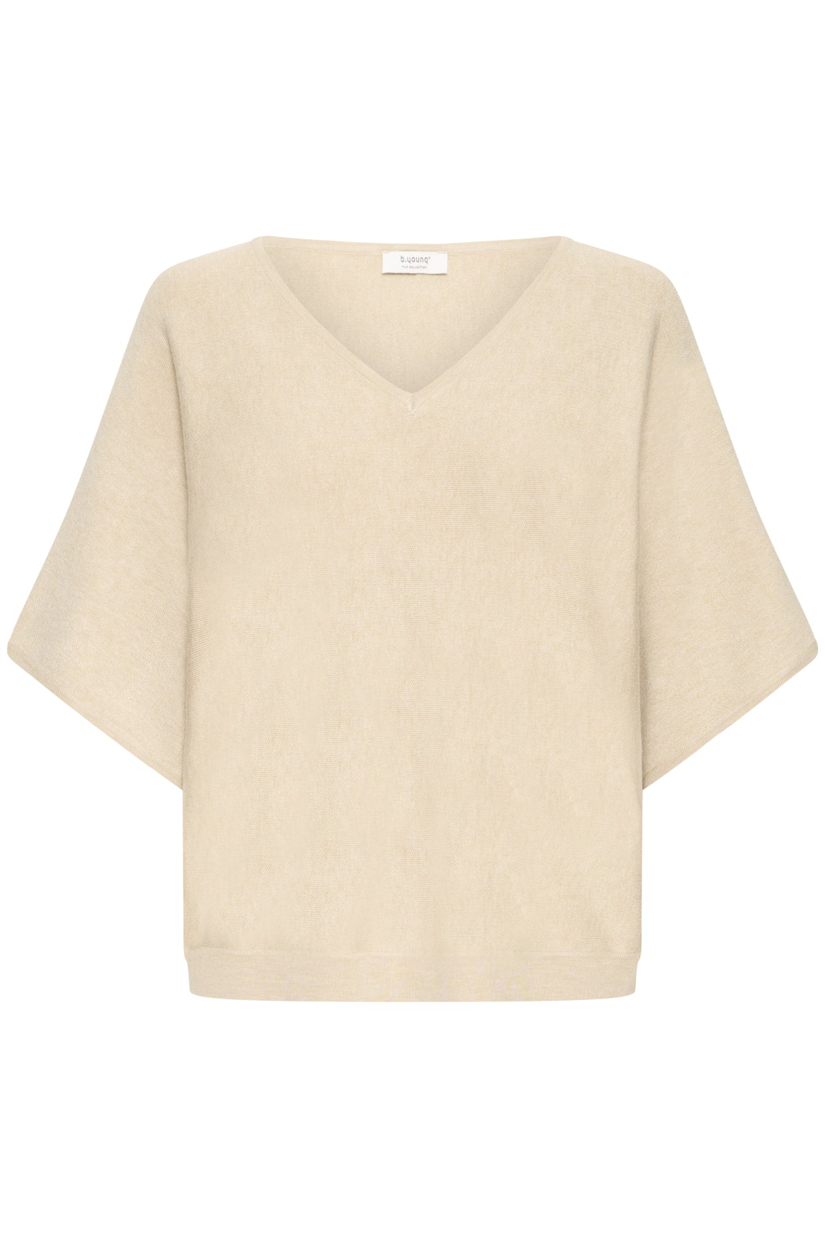 B.young Bymmorla v-neck short sleeve top-b.young-White finn