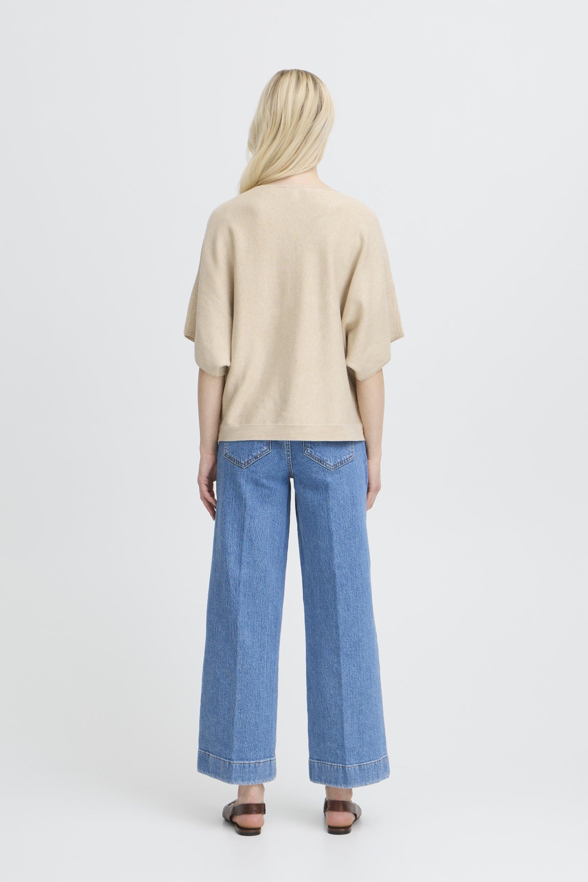 B.young Bymmorla v-neck short sleeve top-b.young-White finn