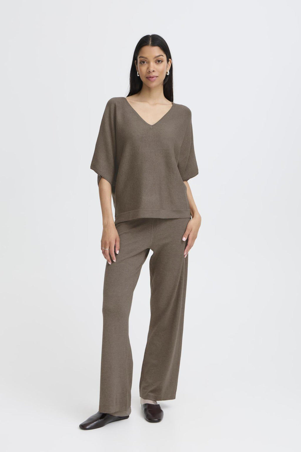 B.young Bymmorla v-neck short sleeve top-b.young-White finn