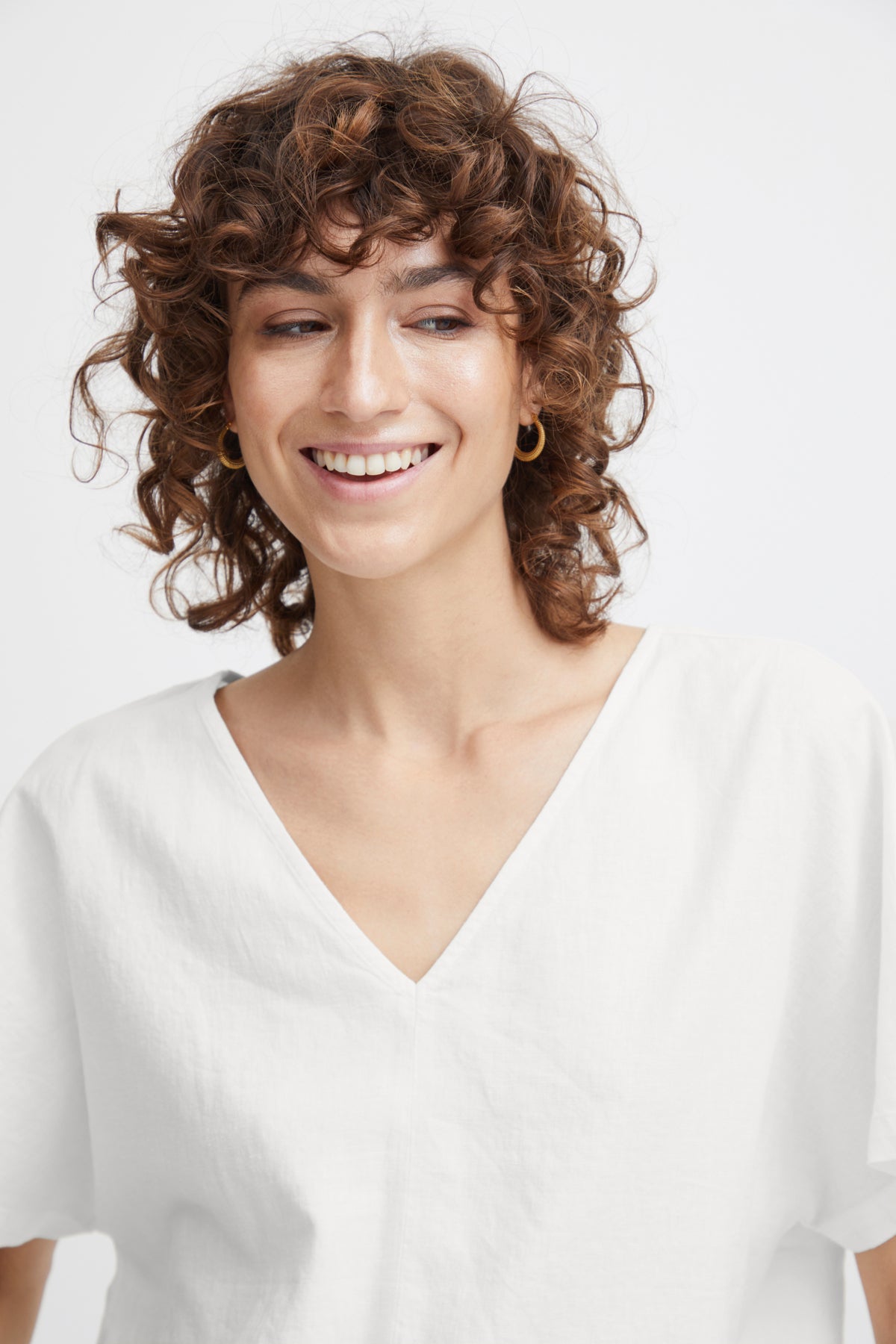 B.young BYFALAKKA V-neck Blouse-Tops-White finn
