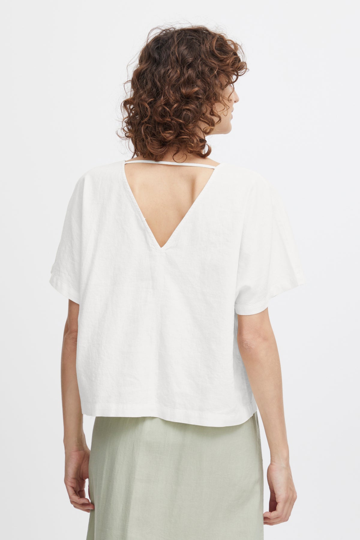 B.young BYFALAKKA V-neck Blouse-Tops-White finn