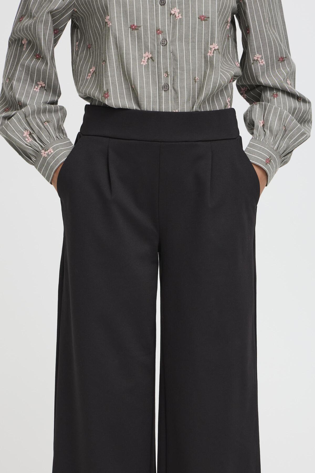 B.young BYRIZETTA Wide Trousers-Trouser-White finn